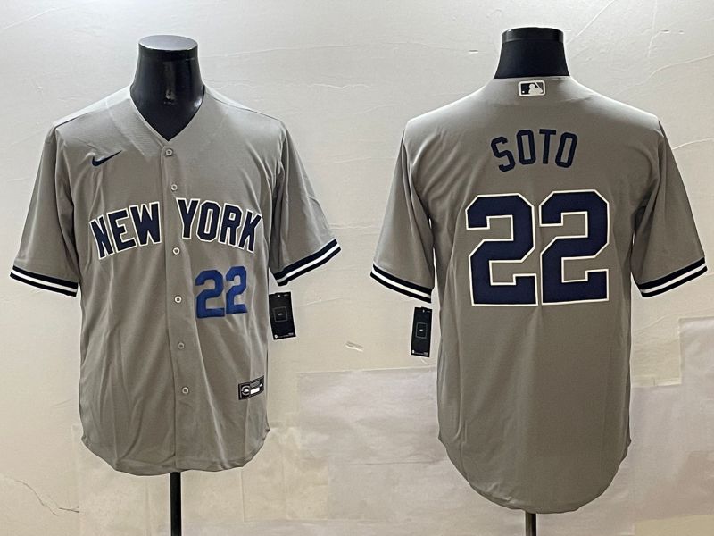 Men New York Yankees #22 Soto Grey Game 2025 Nike MLB Jersey style 3->oakland raiders->NFL Jersey